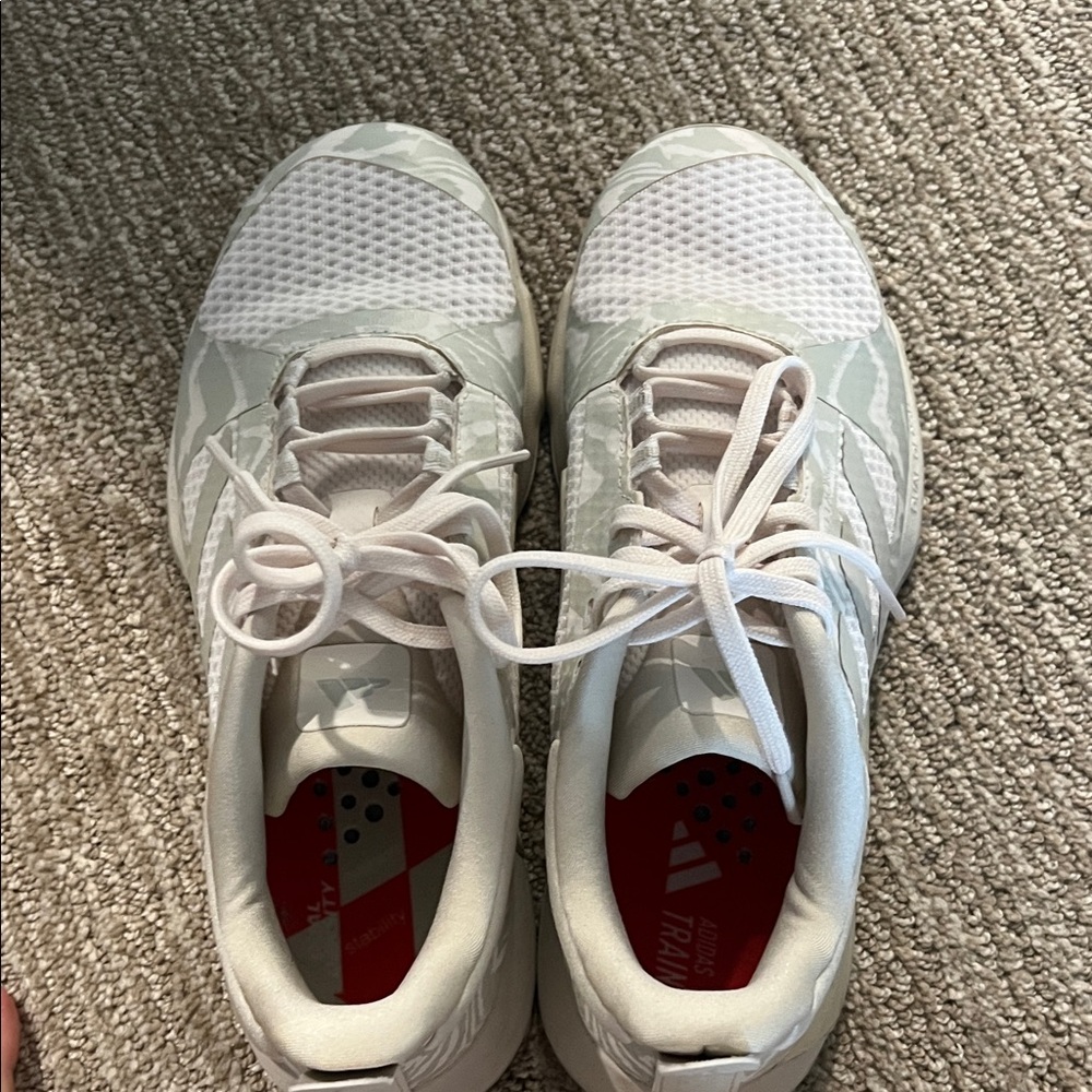 Adidas Women's Cream and White Sneakers - Picture 2 of 3